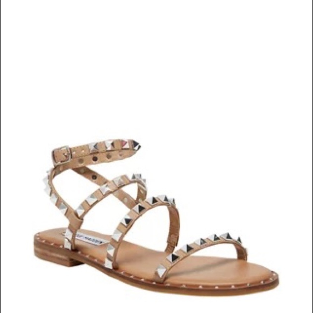Steve Madden Travel Tan Studded Sandals